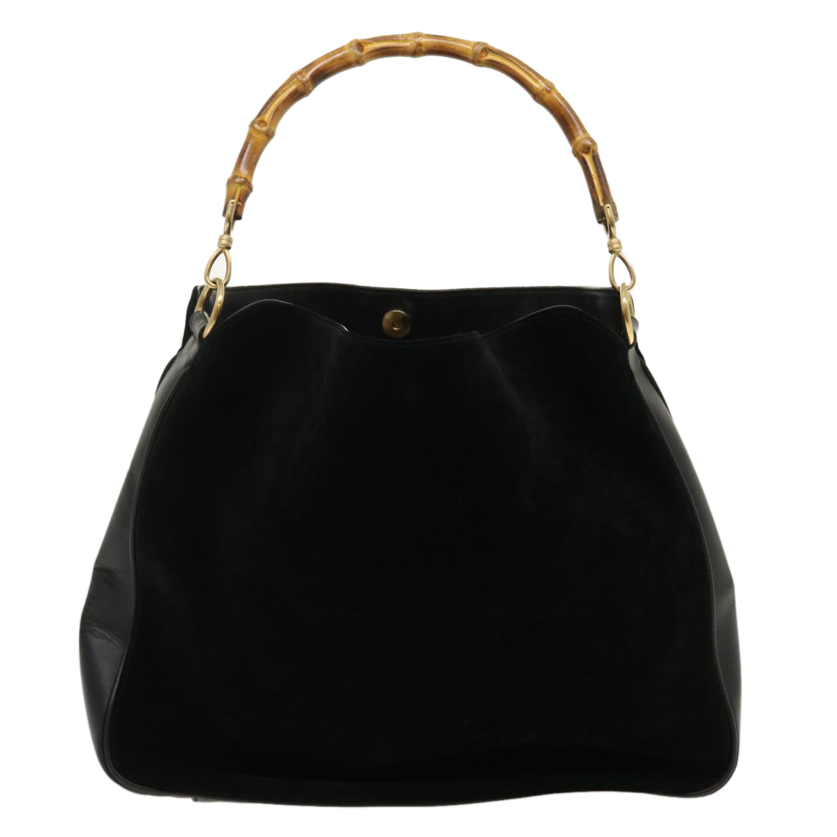 GUCCI Bamboo Shoulder Bag Leather Suede Brown ki1821