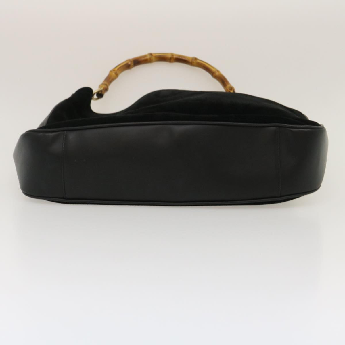 GUCCI Bamboo Shoulder Bag Leather Suede Brown ki1821