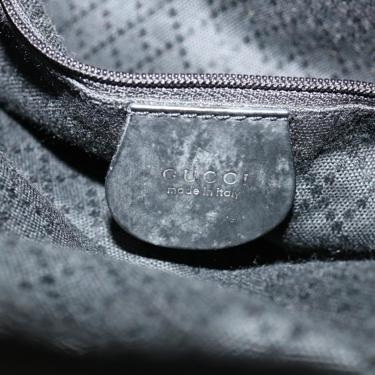 GUCCI Bamboo Hand Bag Nylon Black ki2495