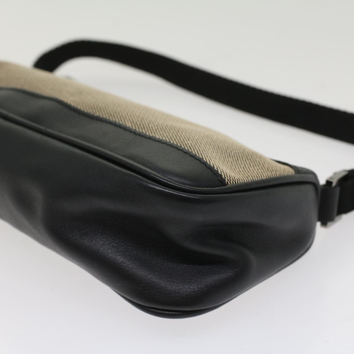 GUCCI Accessory Pouch Canvas Leather Black ki3186