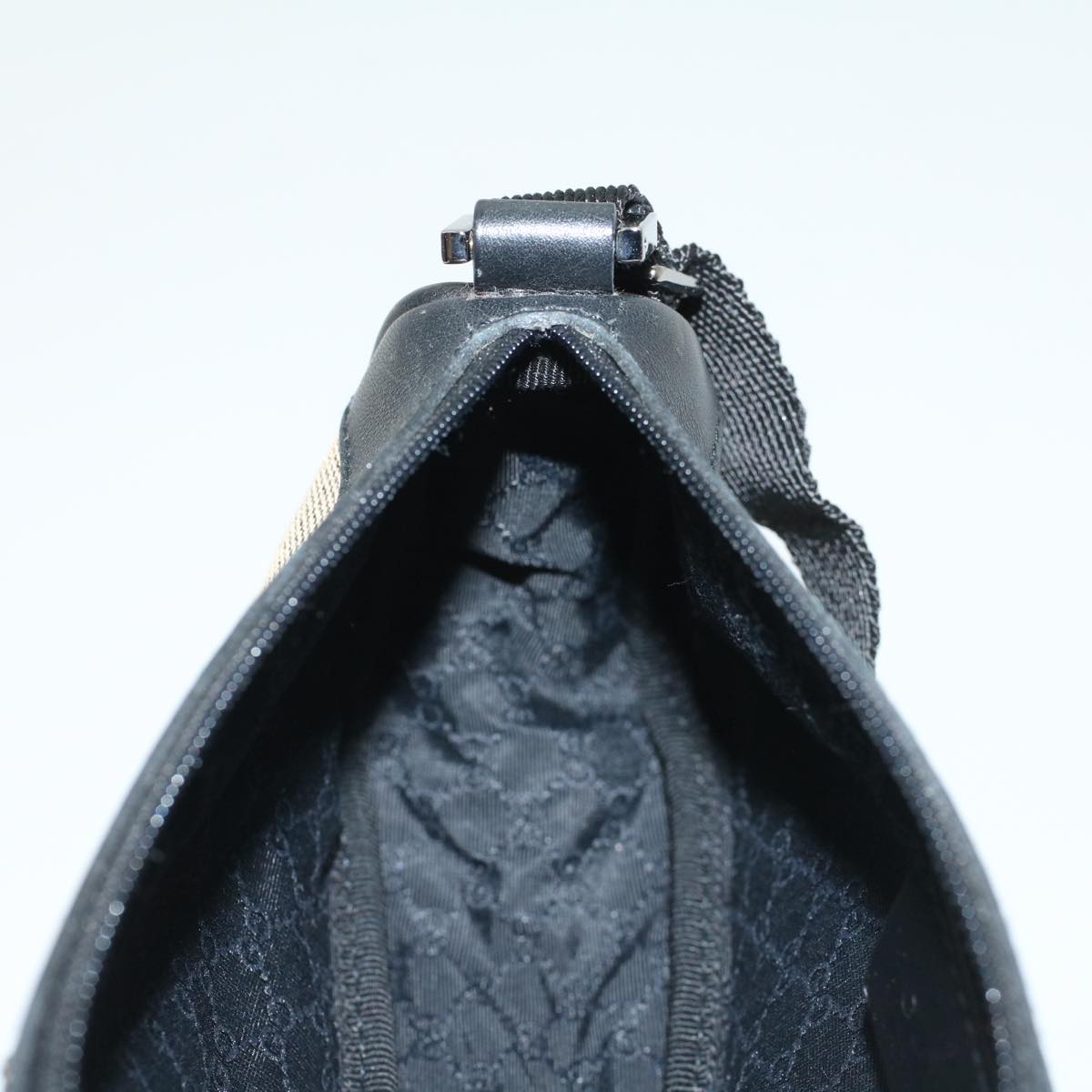 GUCCI Accessory Pouch Canvas Leather Black ki3186