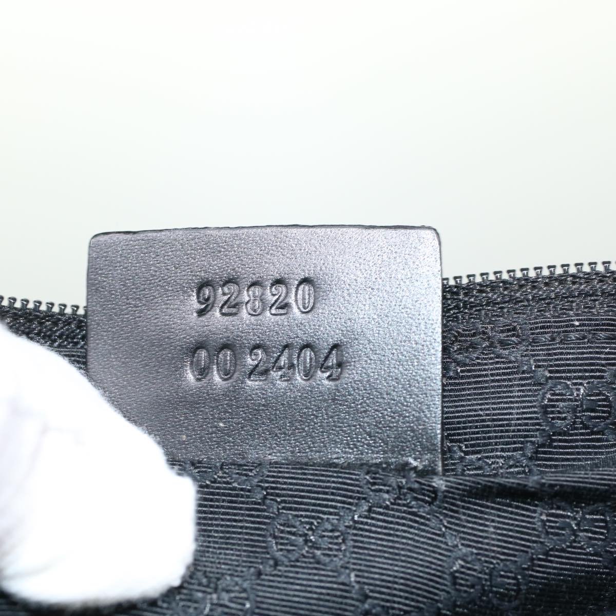 GUCCI Accessory Pouch Canvas Leather Black ki3186