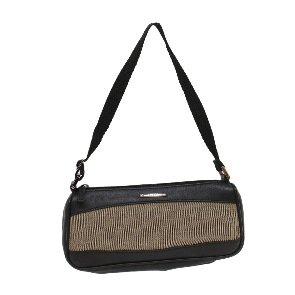 GUCCI Accessory Pouch Canvas Leather Black ki3186