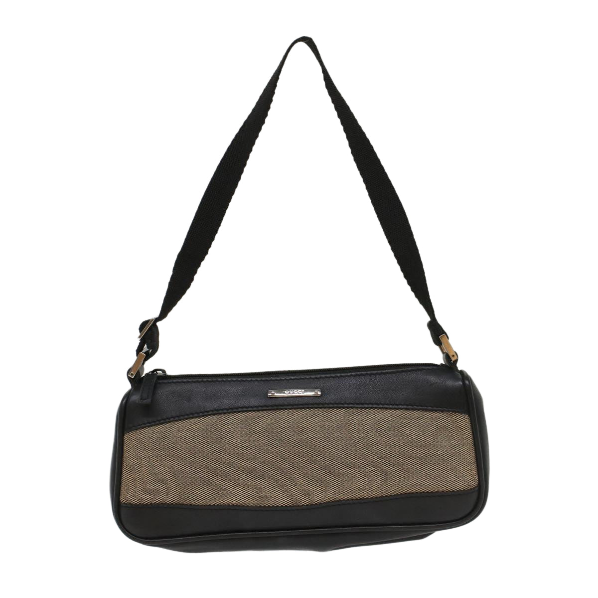 GUCCI Accessory Pouch Canvas Leather Black ki3186