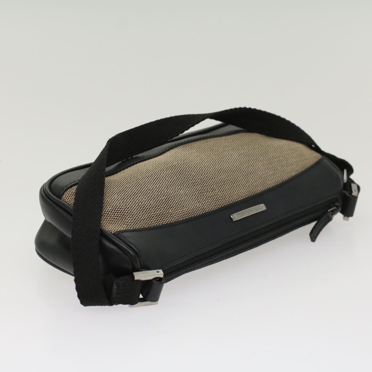 GUCCI Accessory Pouch Canvas Leather Black ki3186