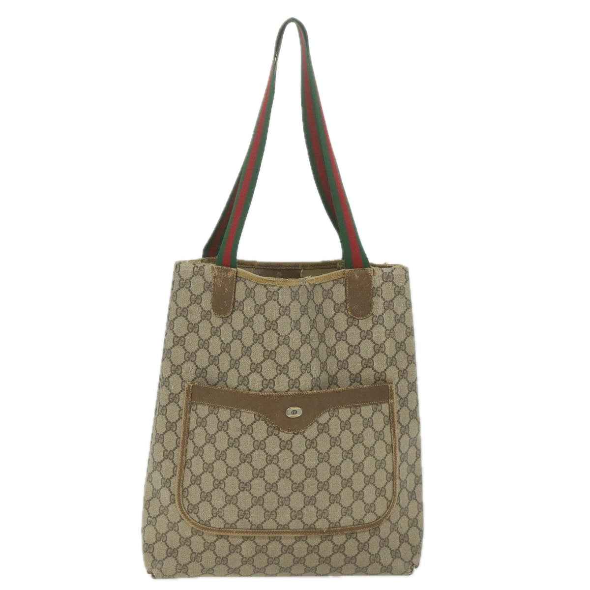 GUCCI GG Supreme Web Sherry Line Tote Bag Beige Red Green 40 02 003 ki3717