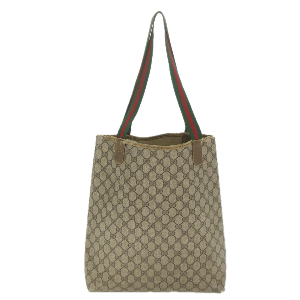 GUCCI GG Supreme Web Sherry Line Tote Bag Beige Red Green 40 02 003 ki3717