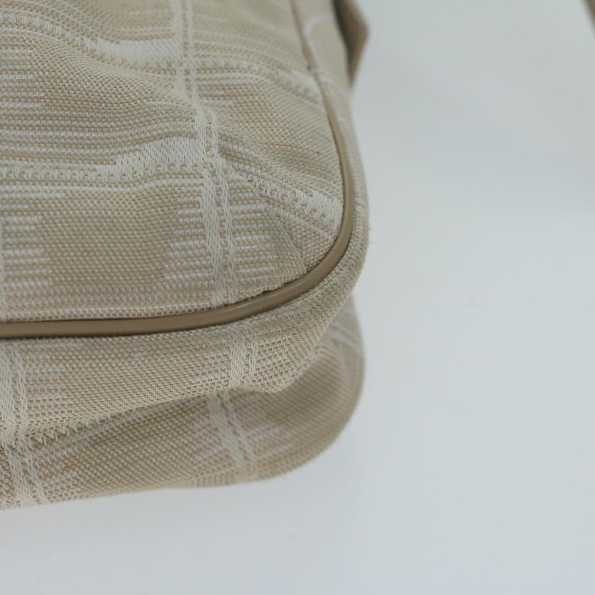 CHANEL New Travel Line Shoulder Bag Nylon Beige CC ki4086