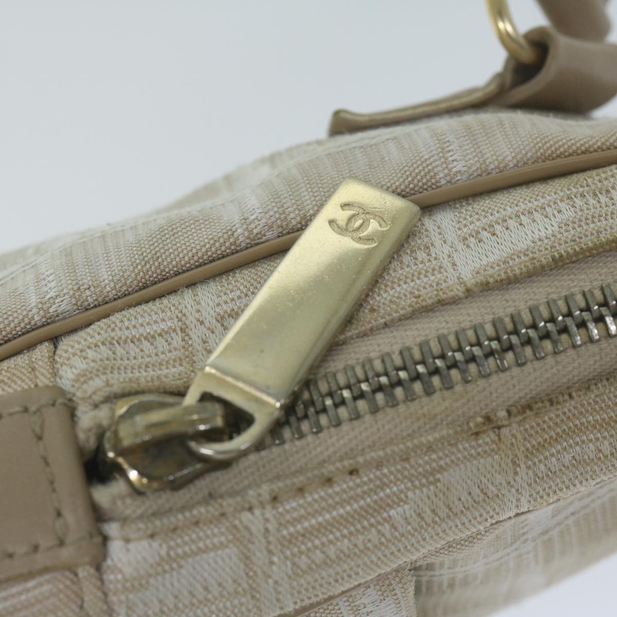 CHANEL New Travel Line Shoulder Bag Nylon Beige CC ki4086