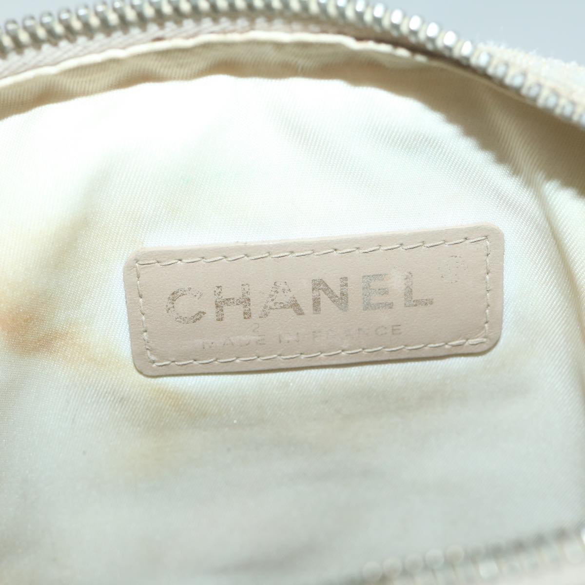 CHANEL New Travel Line Shoulder Bag Nylon Beige CC ki4086
