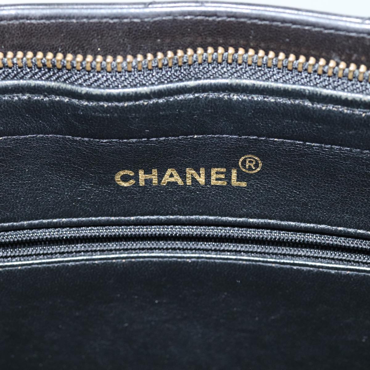 CHANEL Matelasse Chain Shoulder Bag Lamb Skin Black CC ki4411