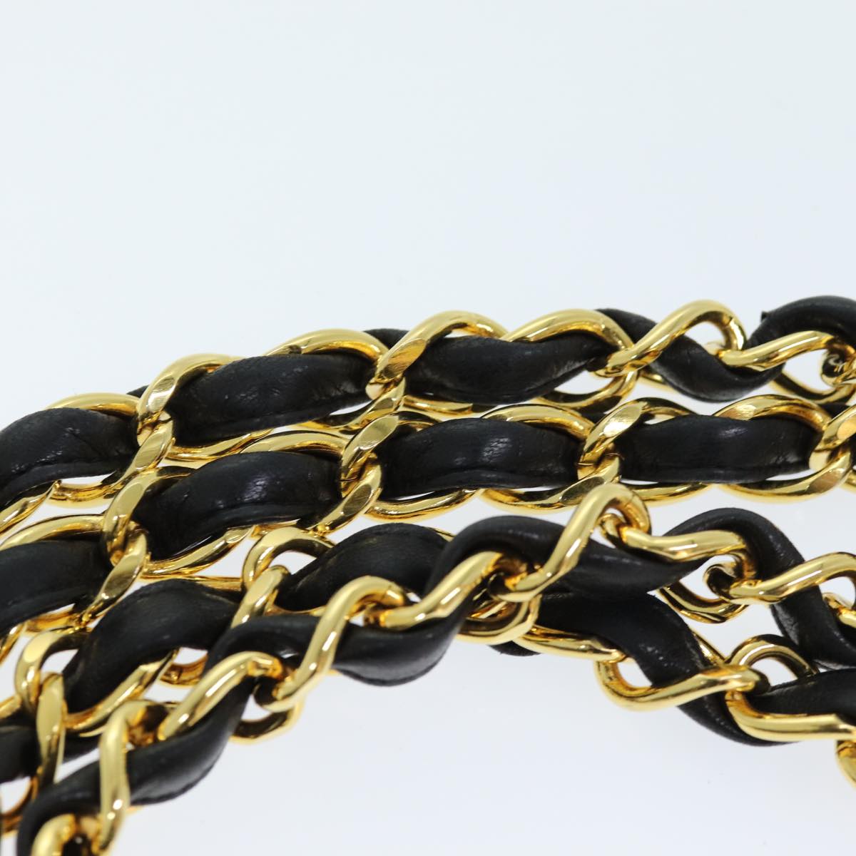 CHANEL Matelasse Chain Shoulder Bag Lamb Skin Black CC ki4411