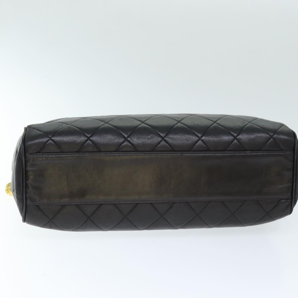 CHANEL Matelasse Chain Shoulder Bag Lamb Skin Black CC ki4411