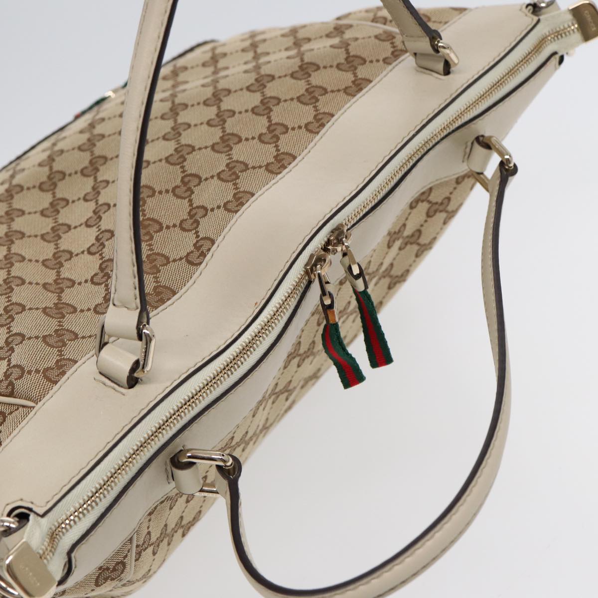 GUCCI GG Canvas Web Sherry Line Tote Bag 2way Red Beige Green 257349 ki4871