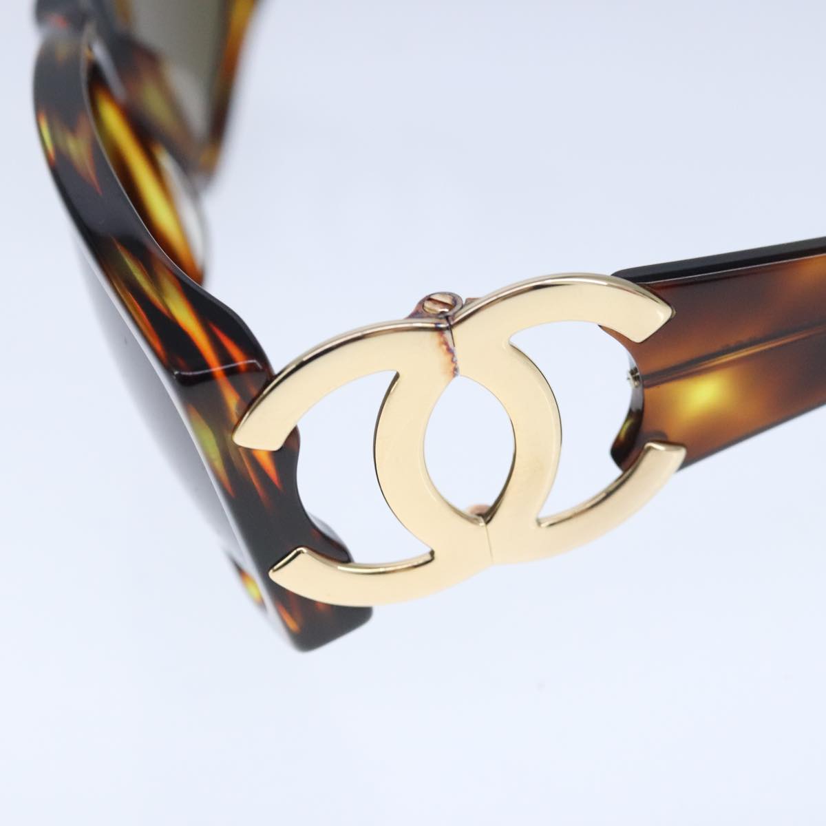 CHANEL Sunglasses plastic Brown CC ki5159