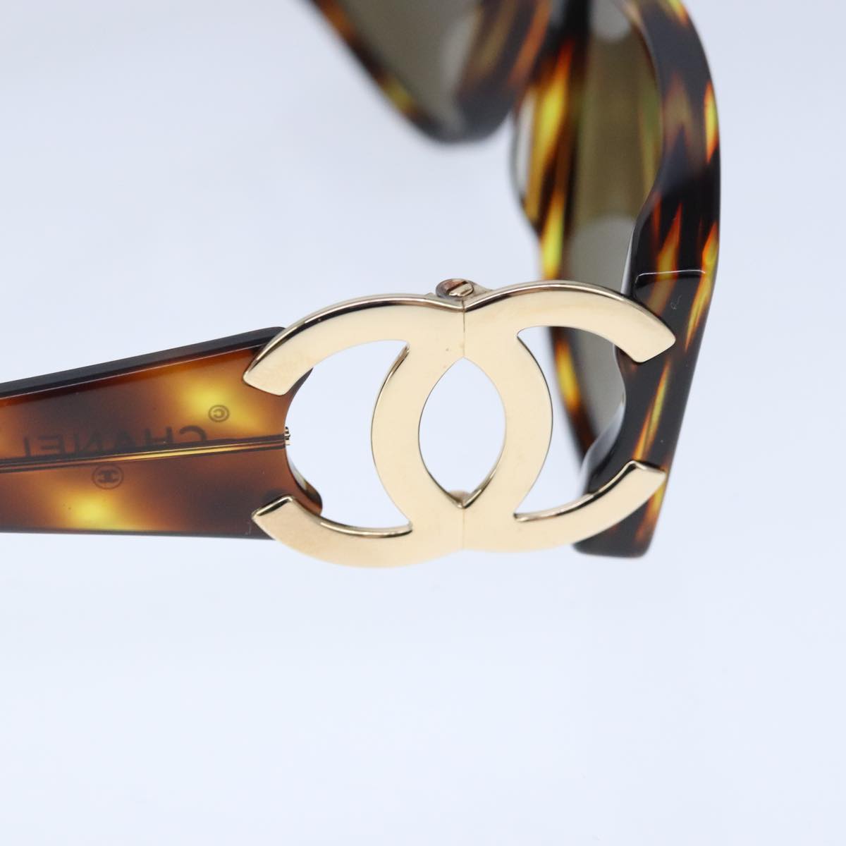 CHANEL Sunglasses plastic Brown CC ki5159