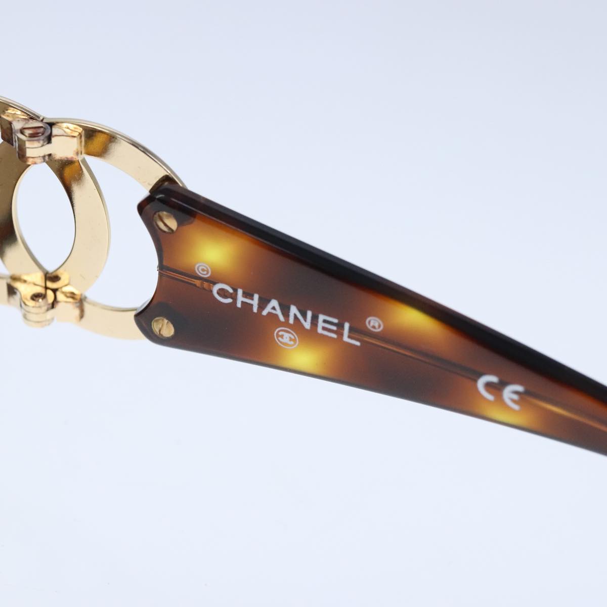 CHANEL Sunglasses plastic Brown CC ki5159