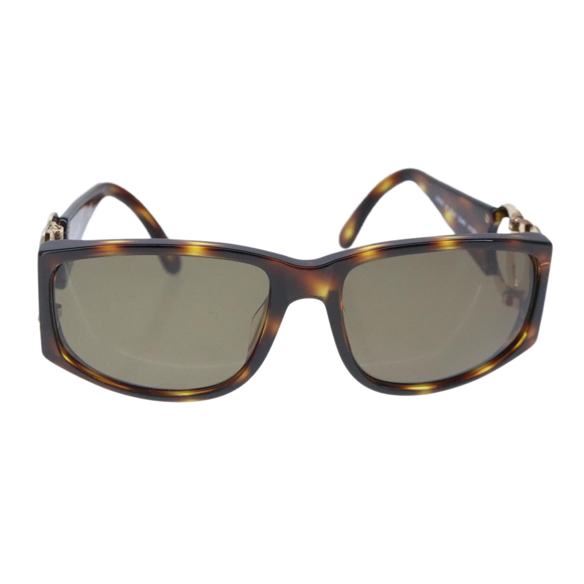 CHANEL Sunglasses plastic Brown CC ki5159