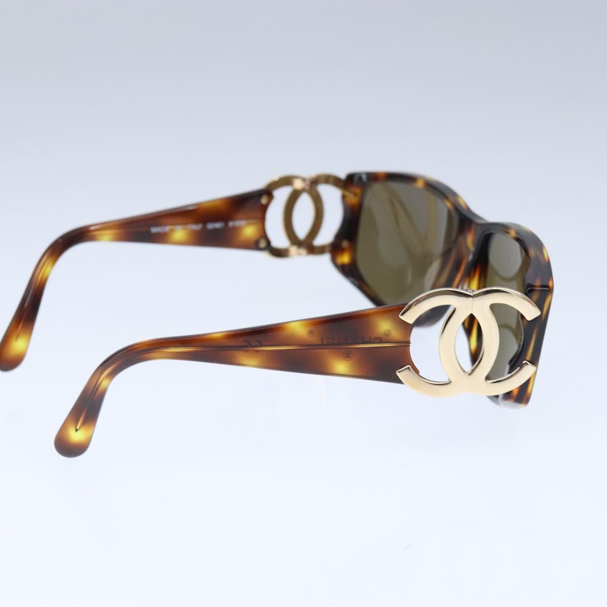 CHANEL Sunglasses plastic Brown CC ki5159