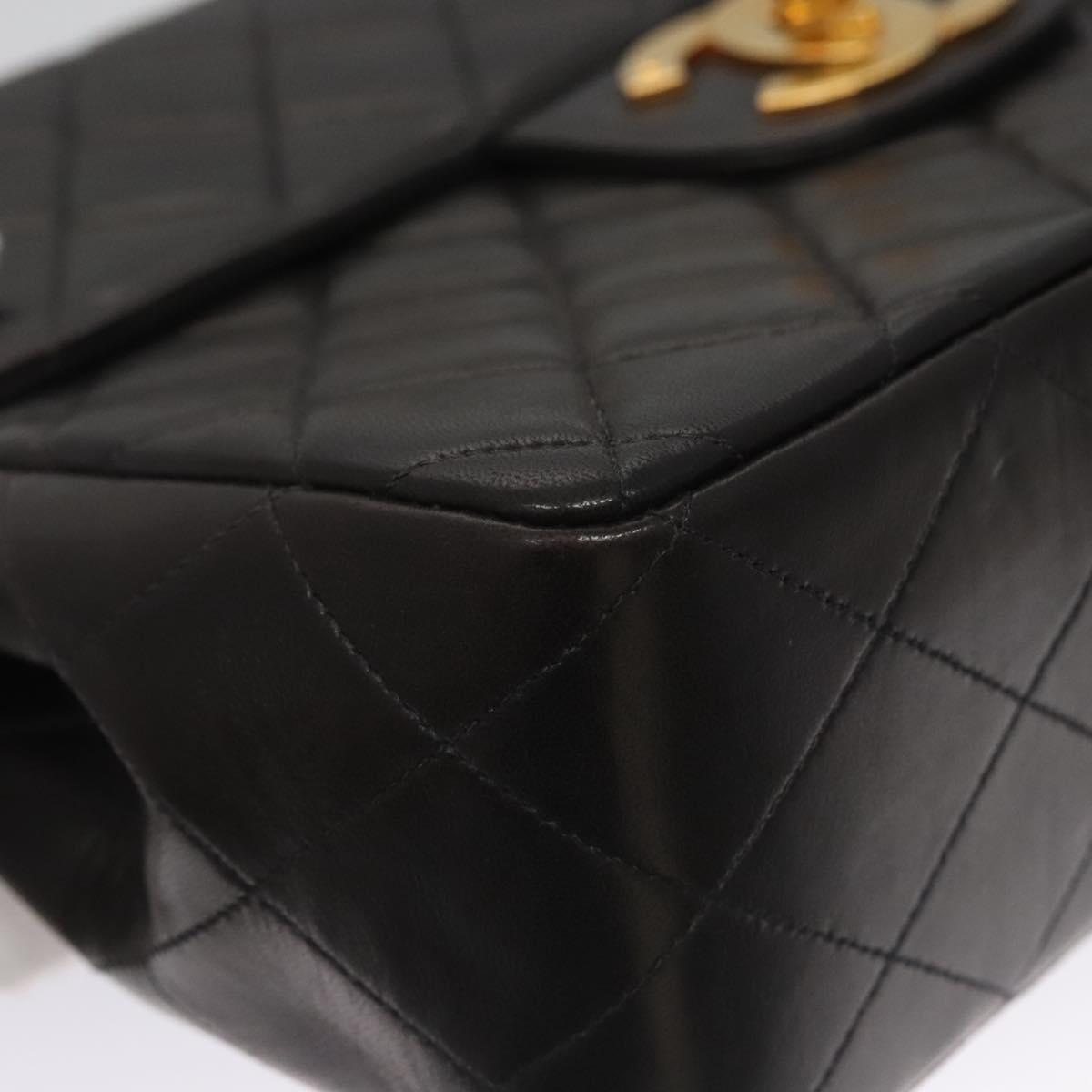 CHANEL Big Matelasse Chain Shoulder Bag Lamb Skin Black CC ki5433A