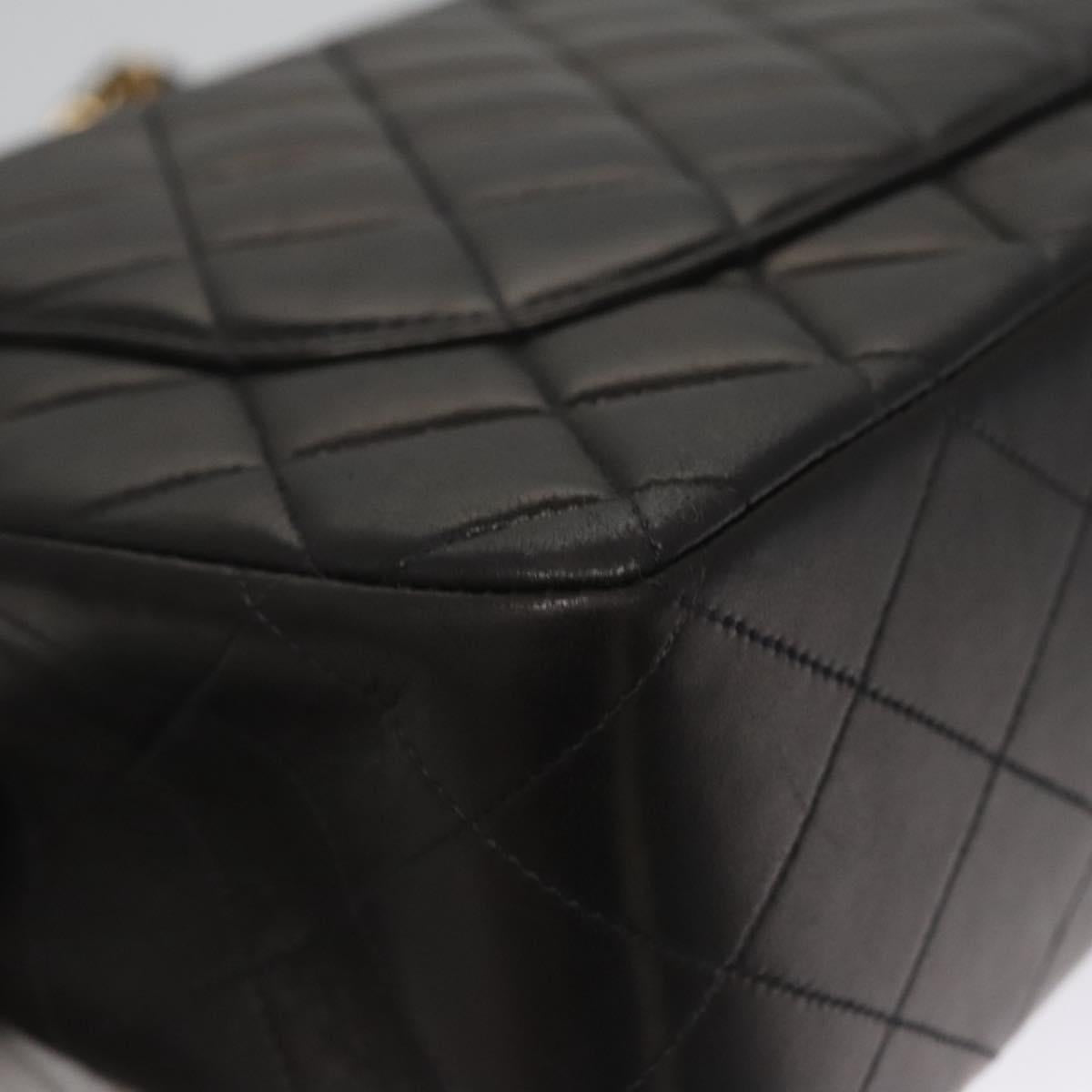 CHANEL Big Matelasse Chain Shoulder Bag Lamb Skin Black CC ki5433A