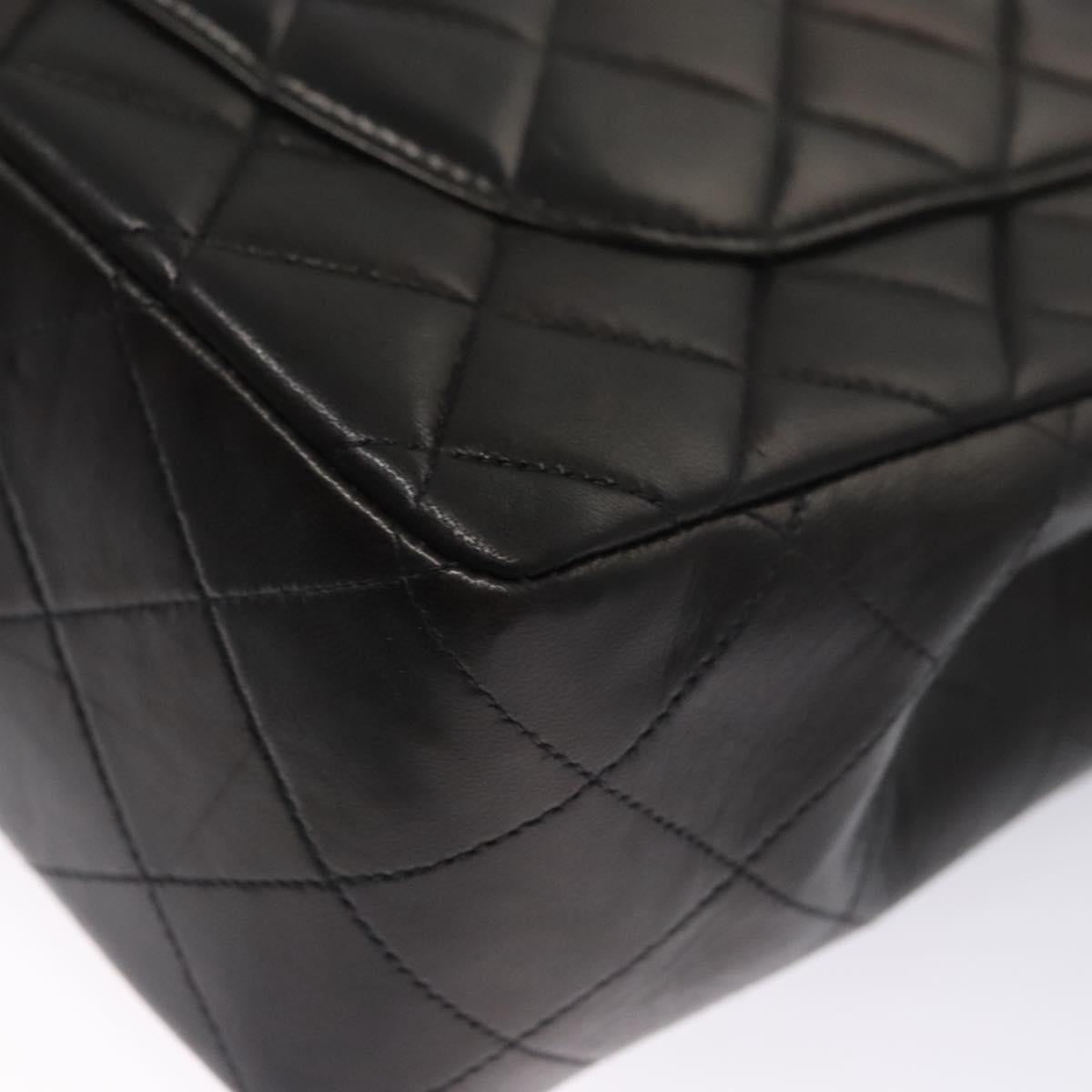 CHANEL Big Matelasse Chain Shoulder Bag Lamb Skin Black CC ki5433A