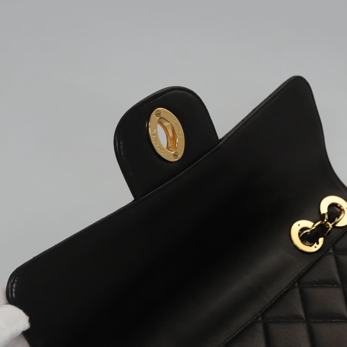 CHANEL Big Matelasse Chain Shoulder Bag Lamb Skin Black CC ki5433A