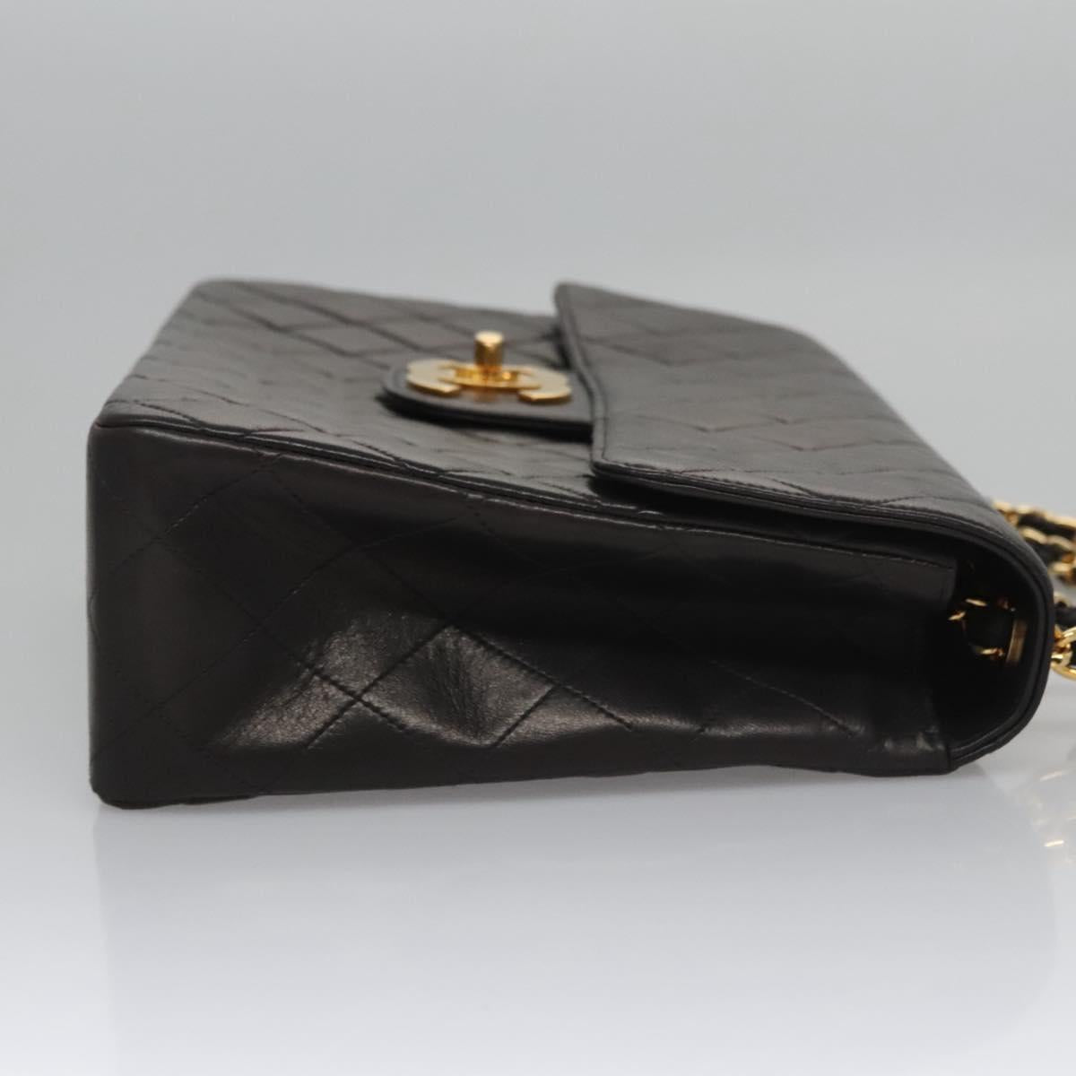 CHANEL Big Matelasse Chain Shoulder Bag Lamb Skin Black CC ki5433A
