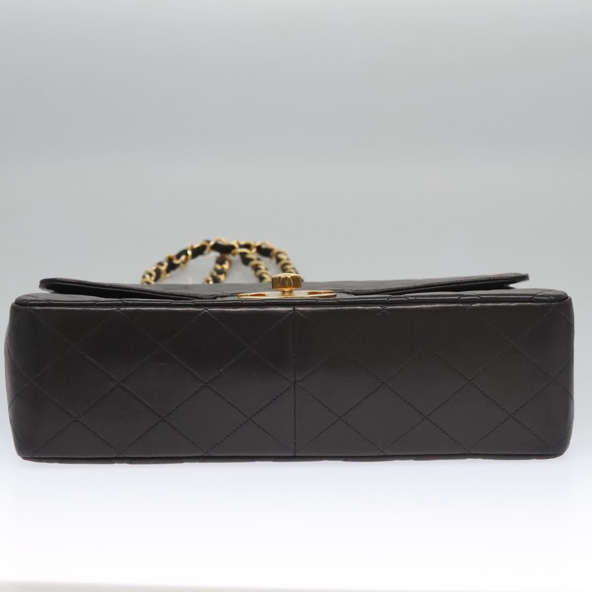 CHANEL Big Matelasse Chain Shoulder Bag Lamb Skin Black CC ki5433A