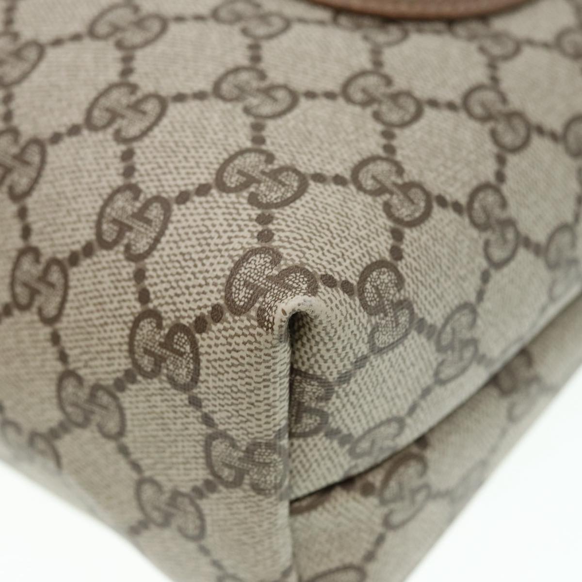 GUCCI GG Canvas Web Sherry Line Tote Bag PVC Leather Beige Green Red kk302