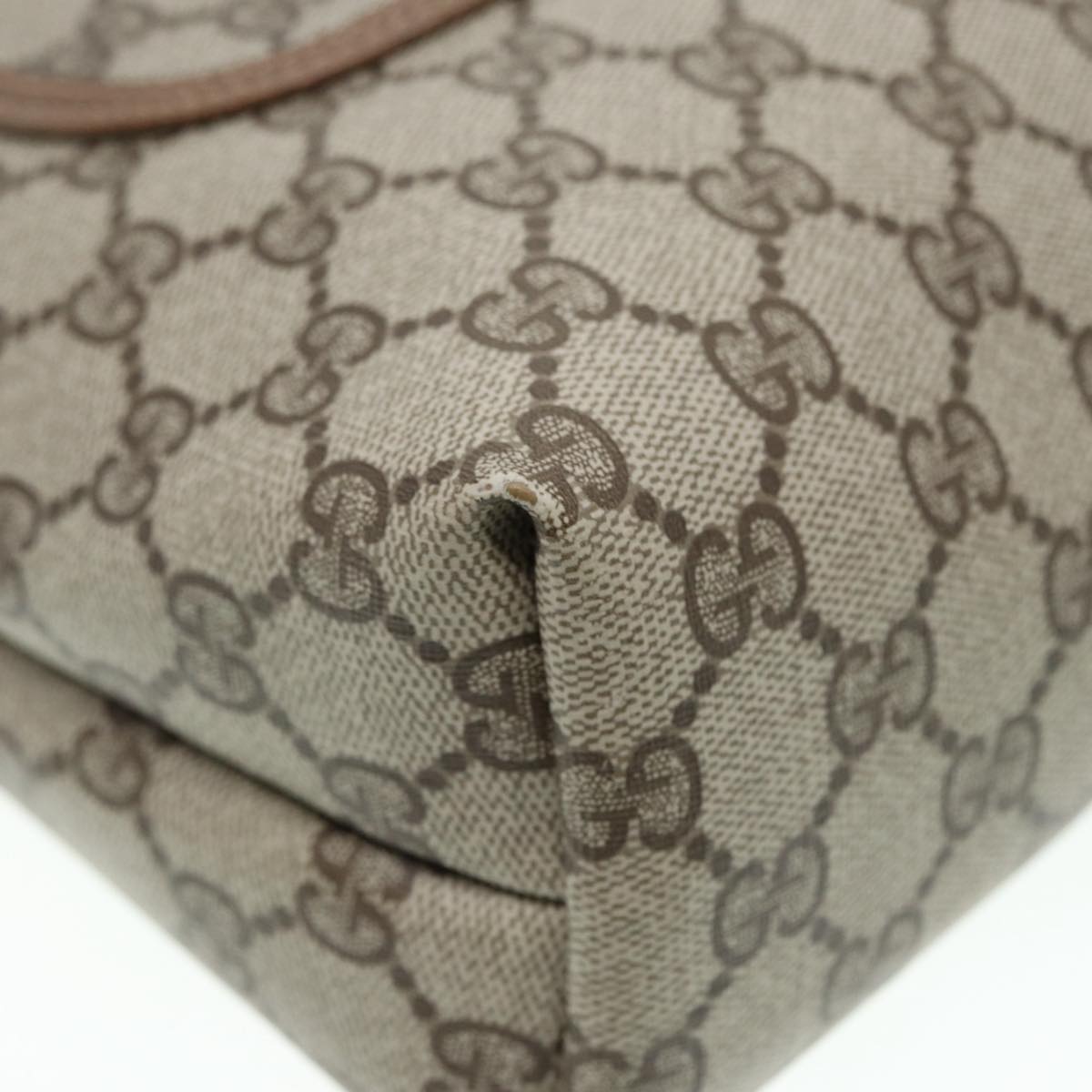 GUCCI GG Canvas Web Sherry Line Tote Bag PVC Leather Beige Green Red kk302