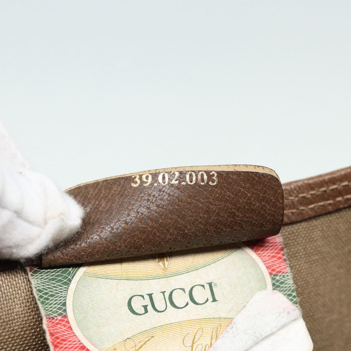 GUCCI GG Canvas Web Sherry Line Tote Bag PVC Leather Beige Green Red kk302