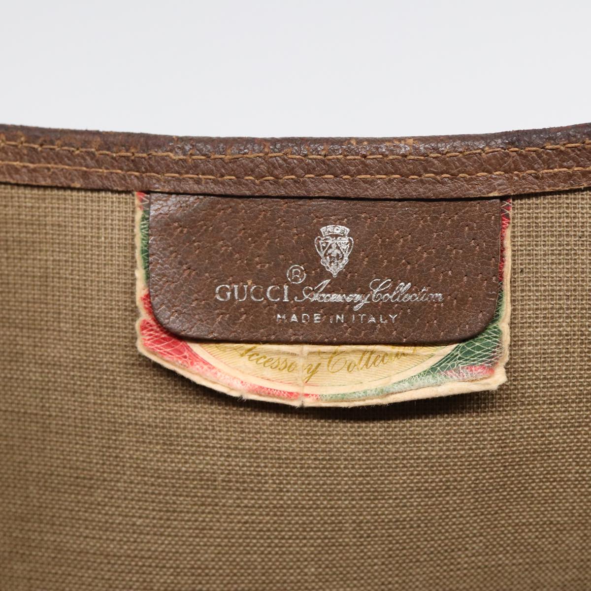 GUCCI GG Canvas Web Sherry Line Tote Bag PVC Leather Beige Green Red kk304