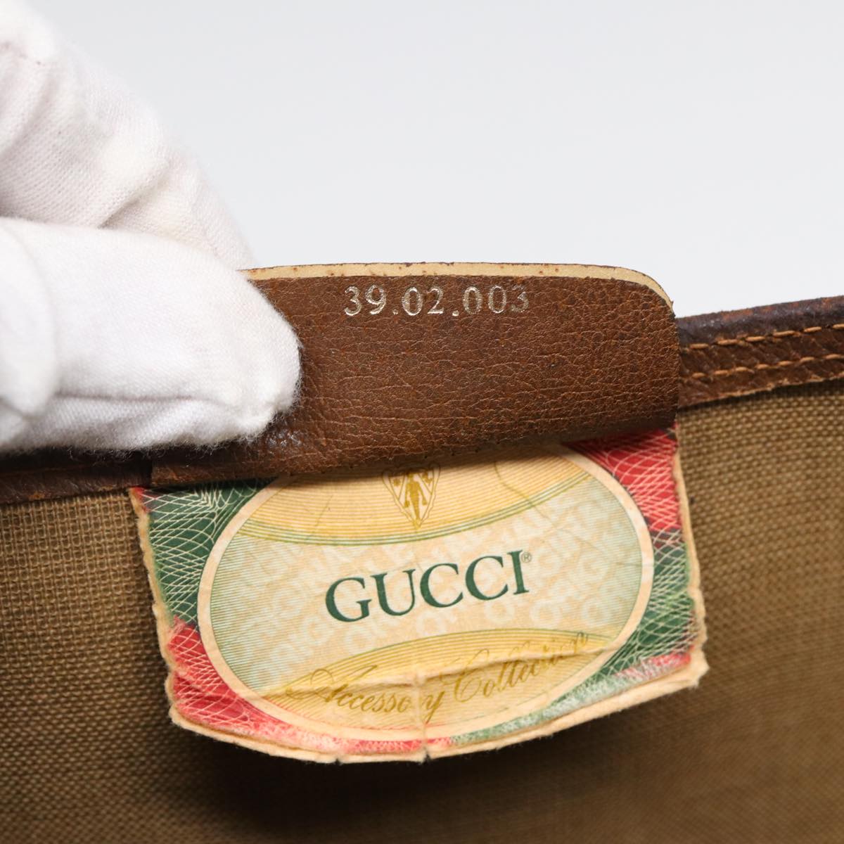 GUCCI GG Canvas Web Sherry Line Tote Bag PVC Leather Beige Green Red kk304