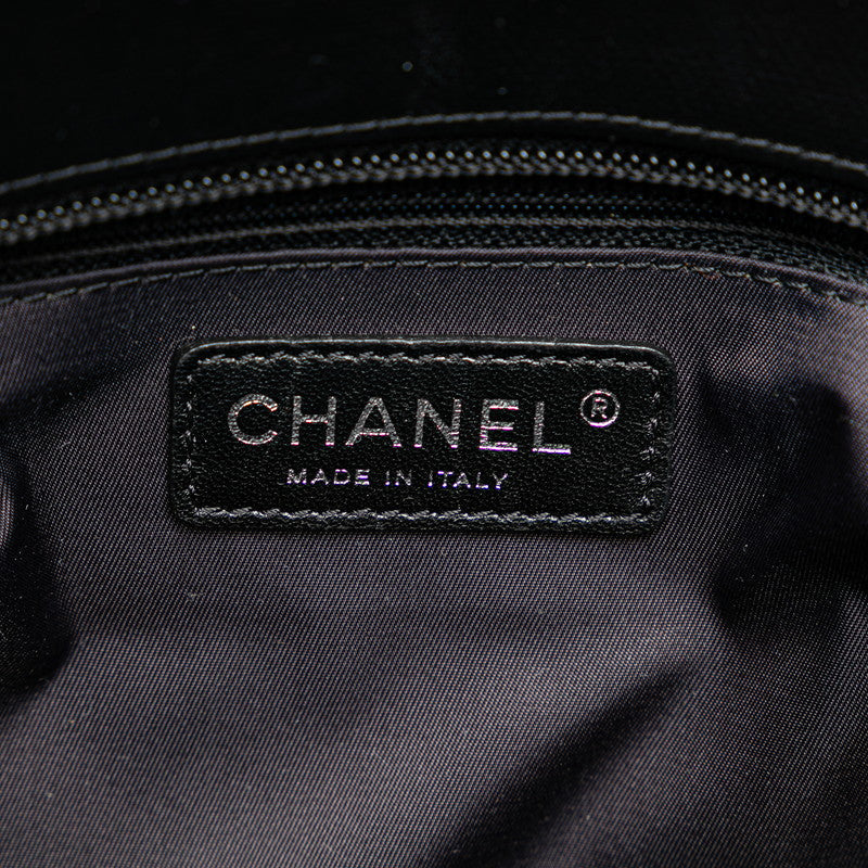 Chanel Coco Mark Paris Biarritz Tote PM PVC Leather Black Silver