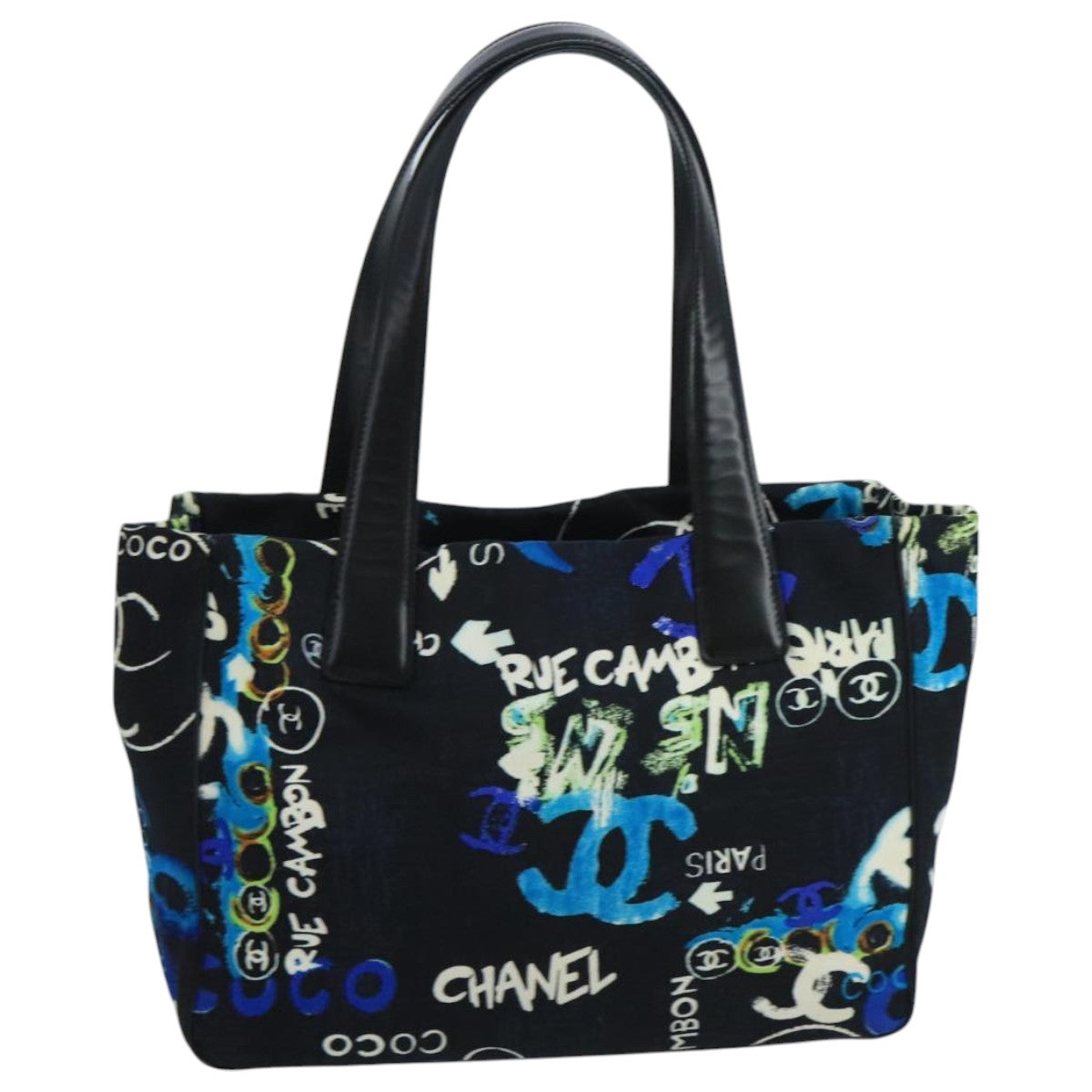 CHANEL New Travel line Hawaii Limited Tote Bag Nylon Black CC mr765