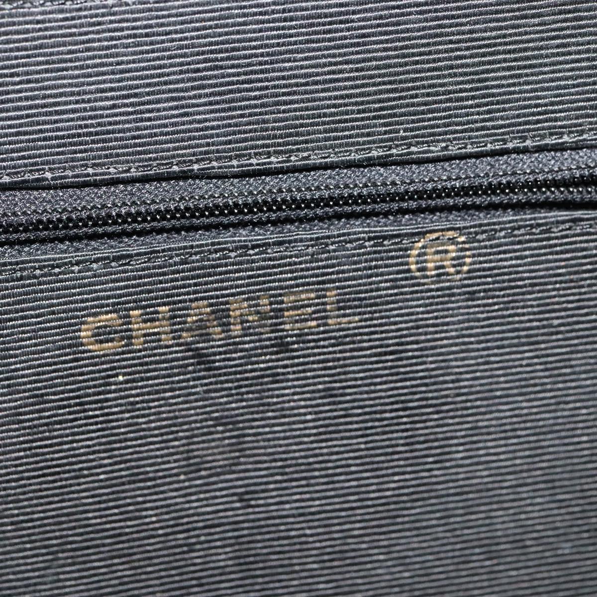 CHANEL Chain Shoulder Bag Velor Black Gold CC mr973