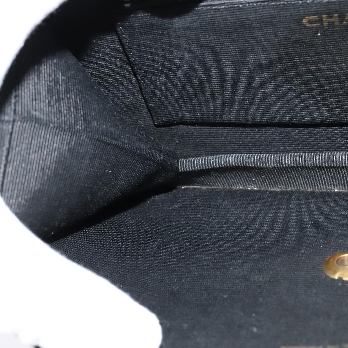 CHANEL Chain Shoulder Bag Velor Black Gold CC mr973