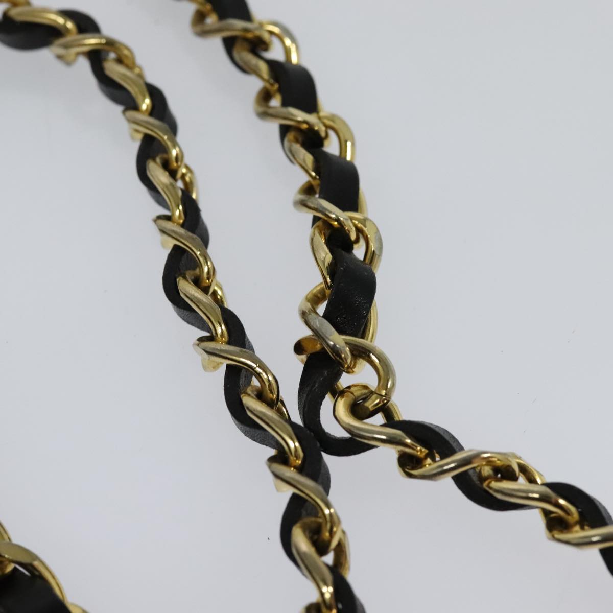 CHANEL Chain Shoulder Bag Velor Black Gold CC mr973