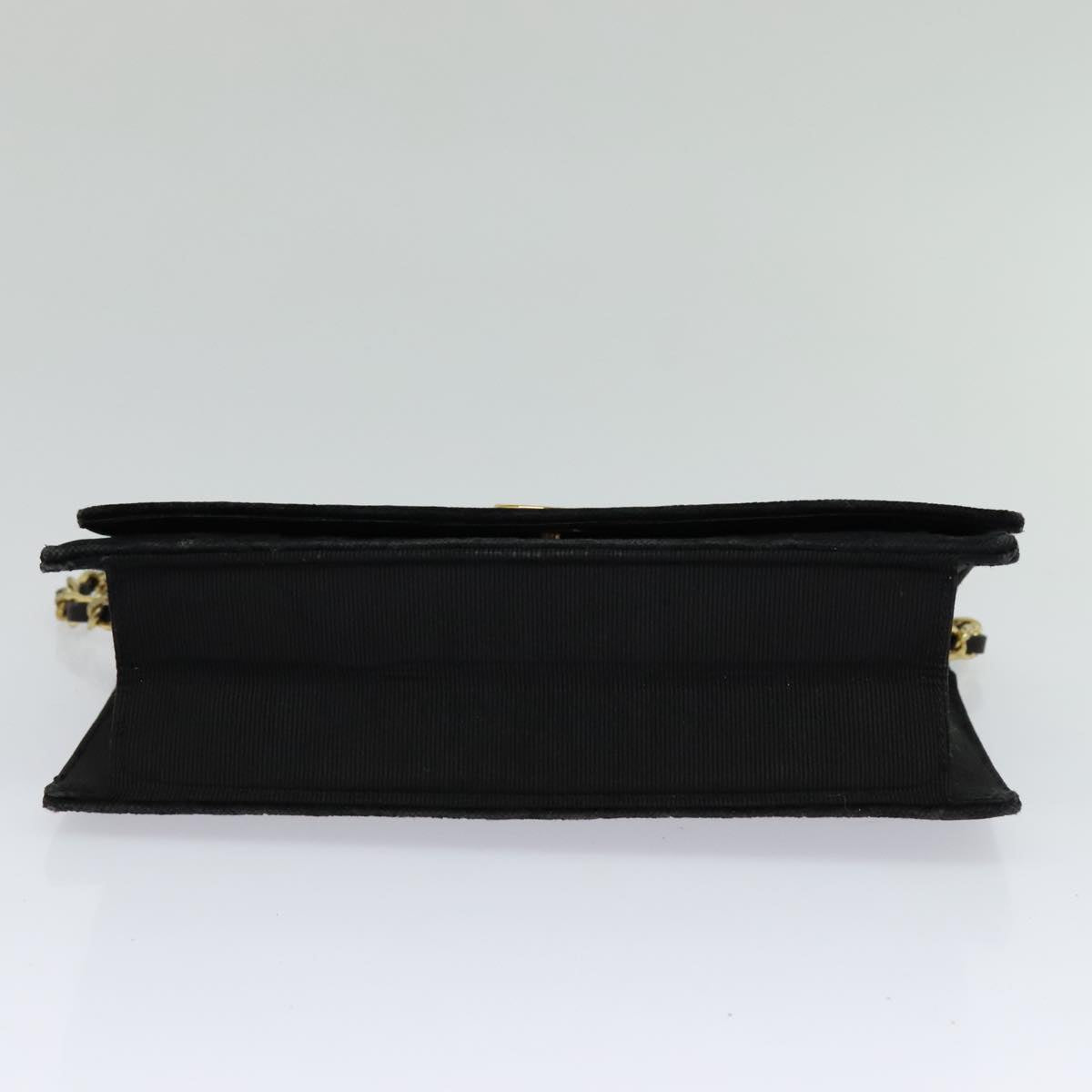 CHANEL Chain Shoulder Bag Velor Black Gold CC mr973
