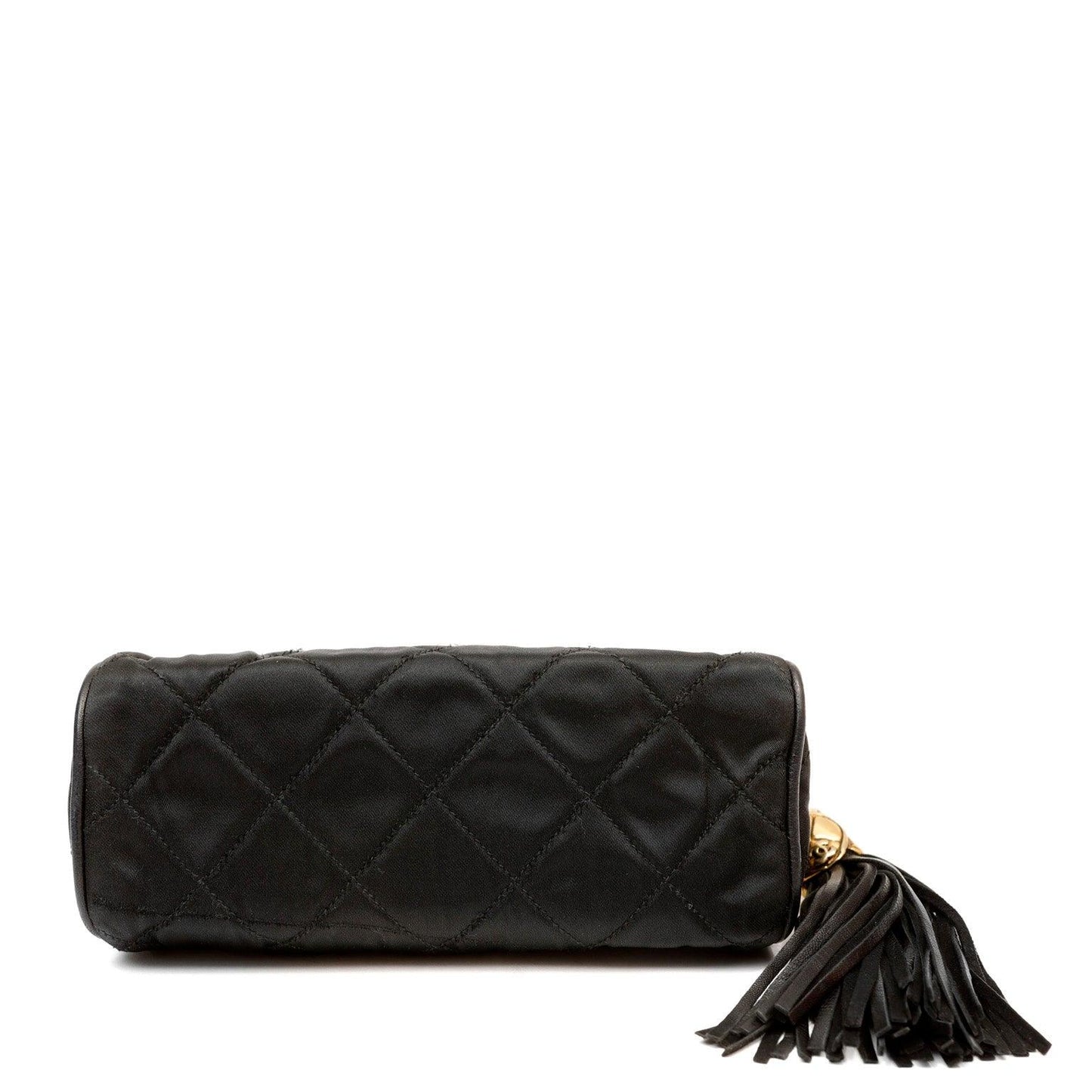 Chanel Black Satin Tassel Pouch