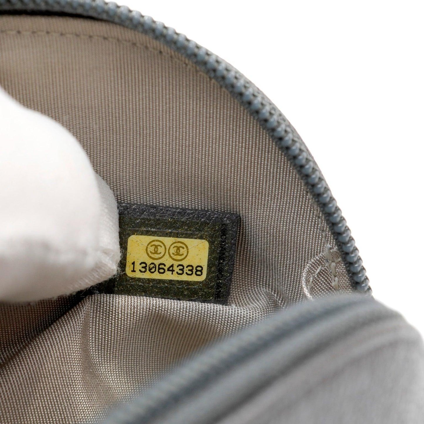 Chanel Slate Grey Camellia Pouch