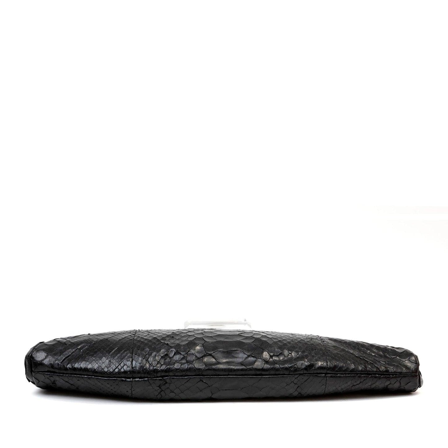 Chanel Python Clutch w/ Cast Resin Top