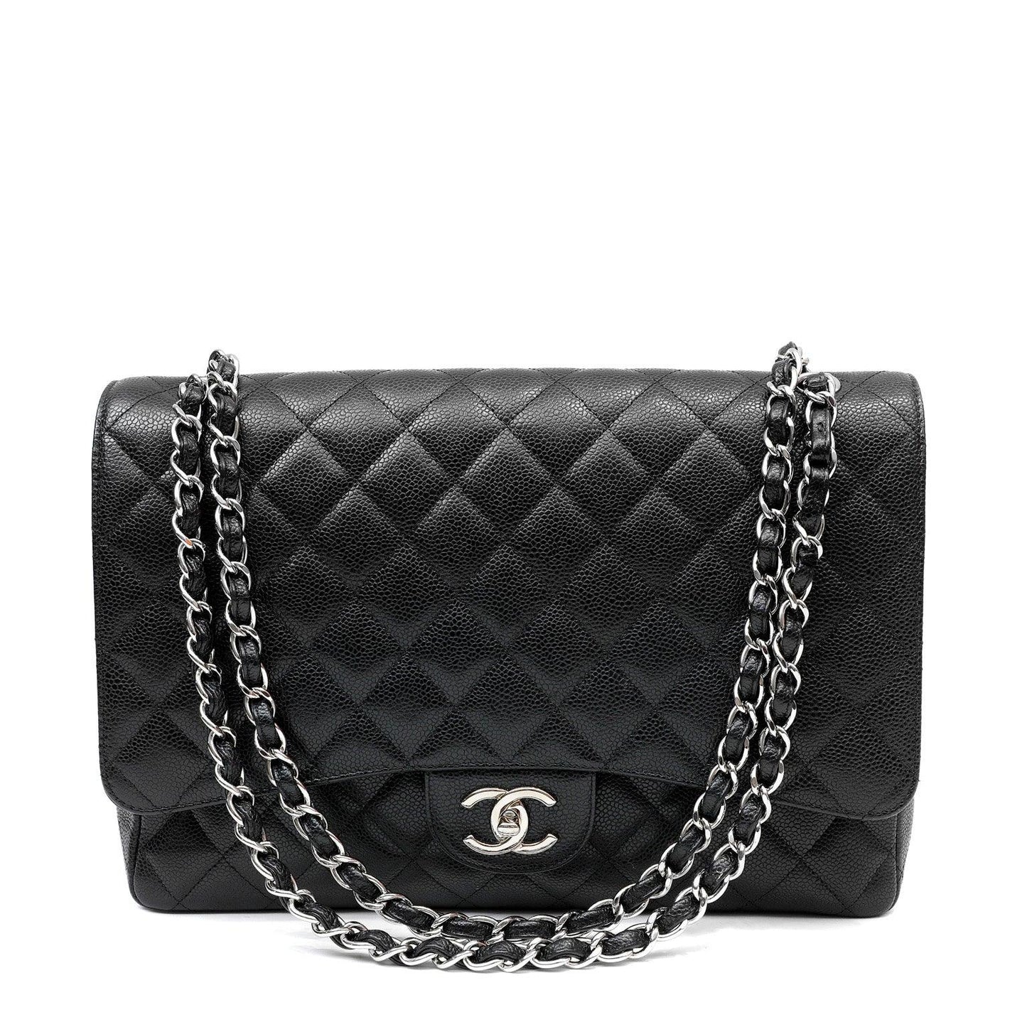 Chanel Black Caviar Double Flap Maxi w/ Gold Hardware