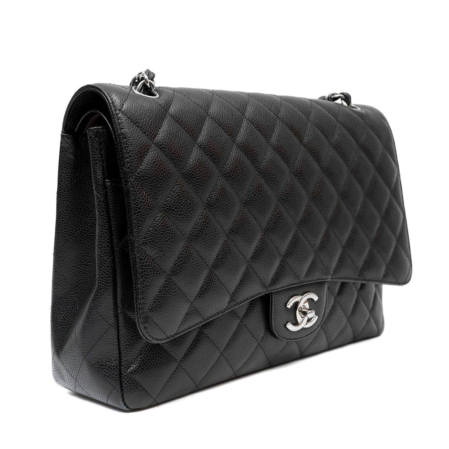 Chanel Black Caviar Double Flap Maxi w/ Gold Hardware