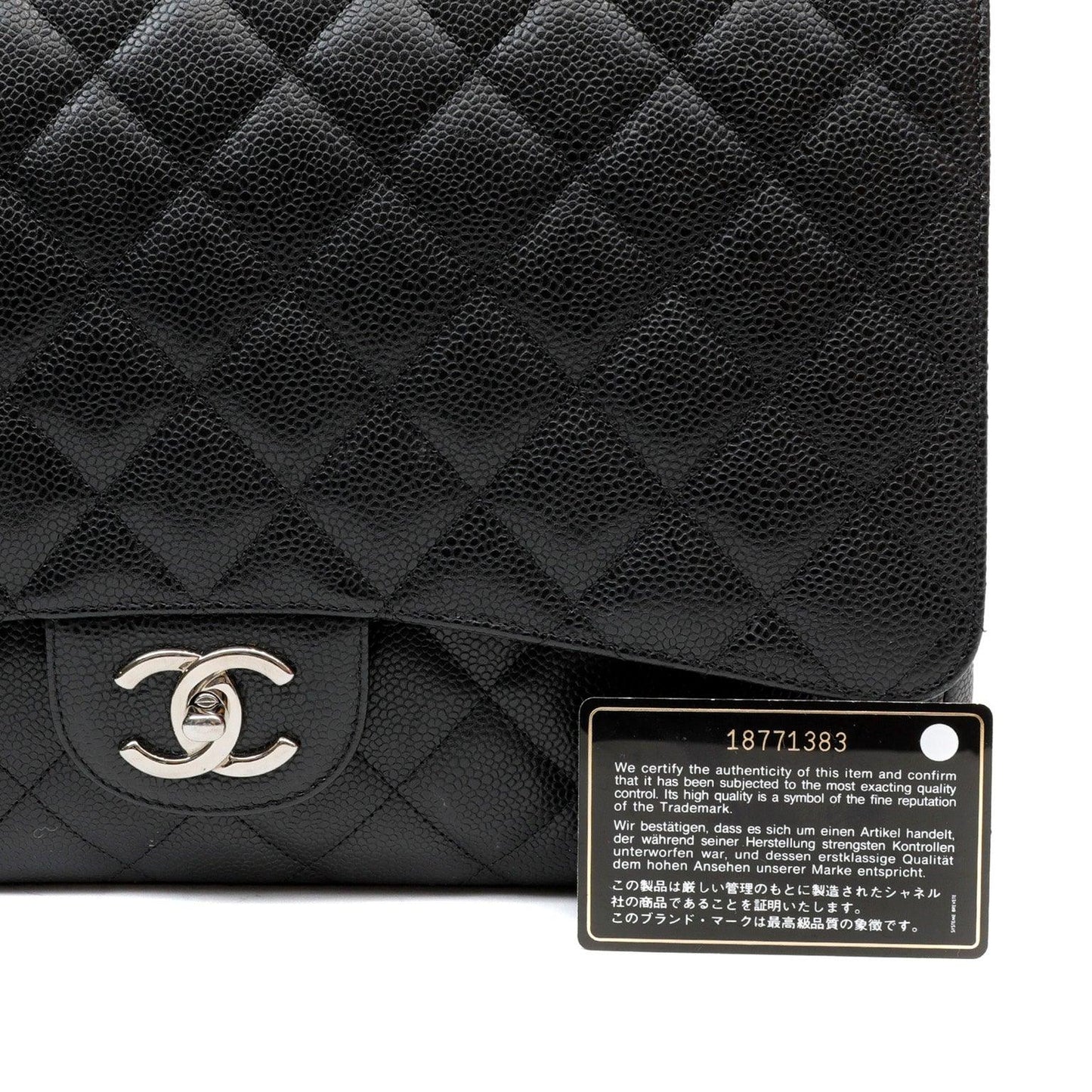 Chanel Black Caviar Double Flap Maxi w/ Gold Hardware