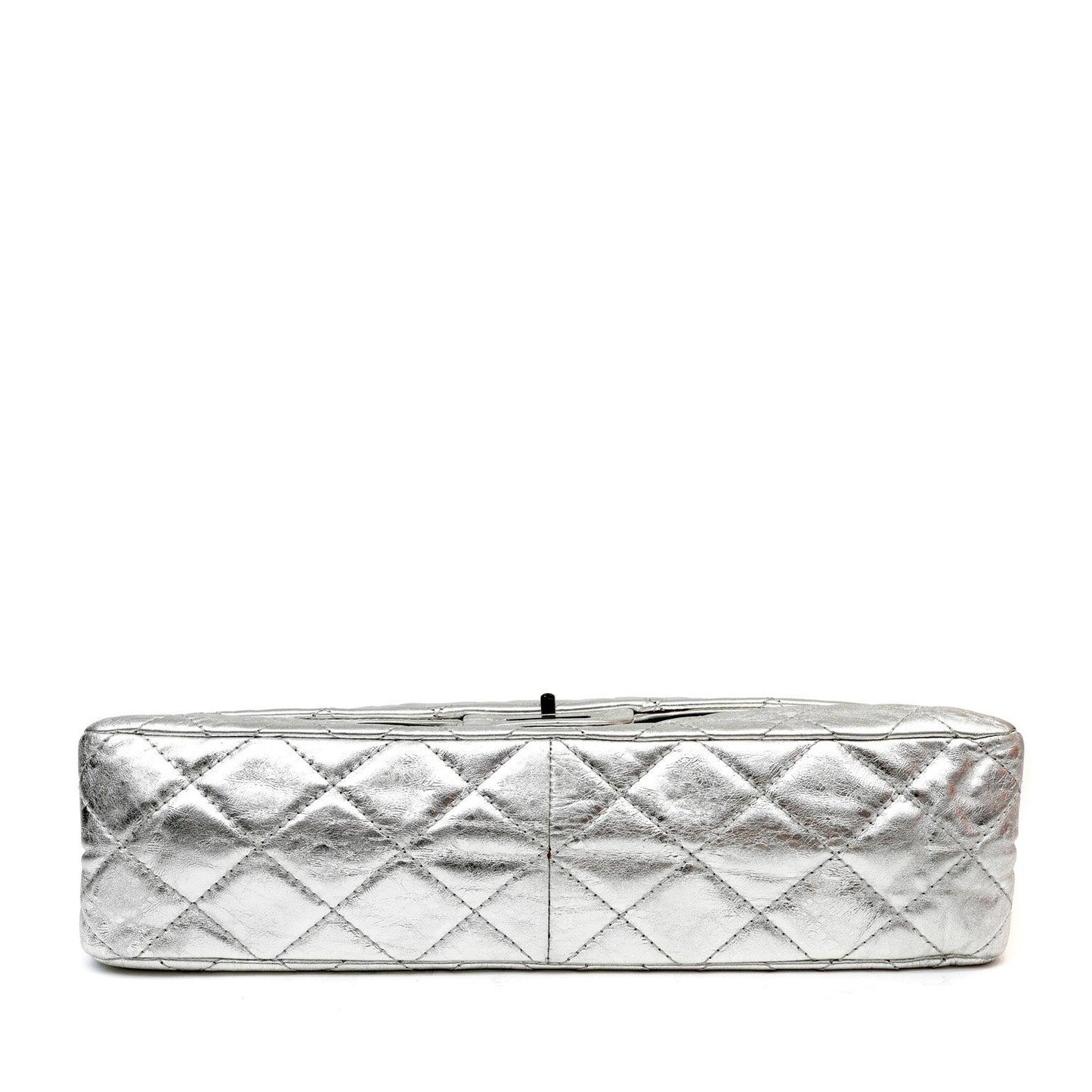 Chanel Metallic Silver Maxi Classic Reissue 2.55