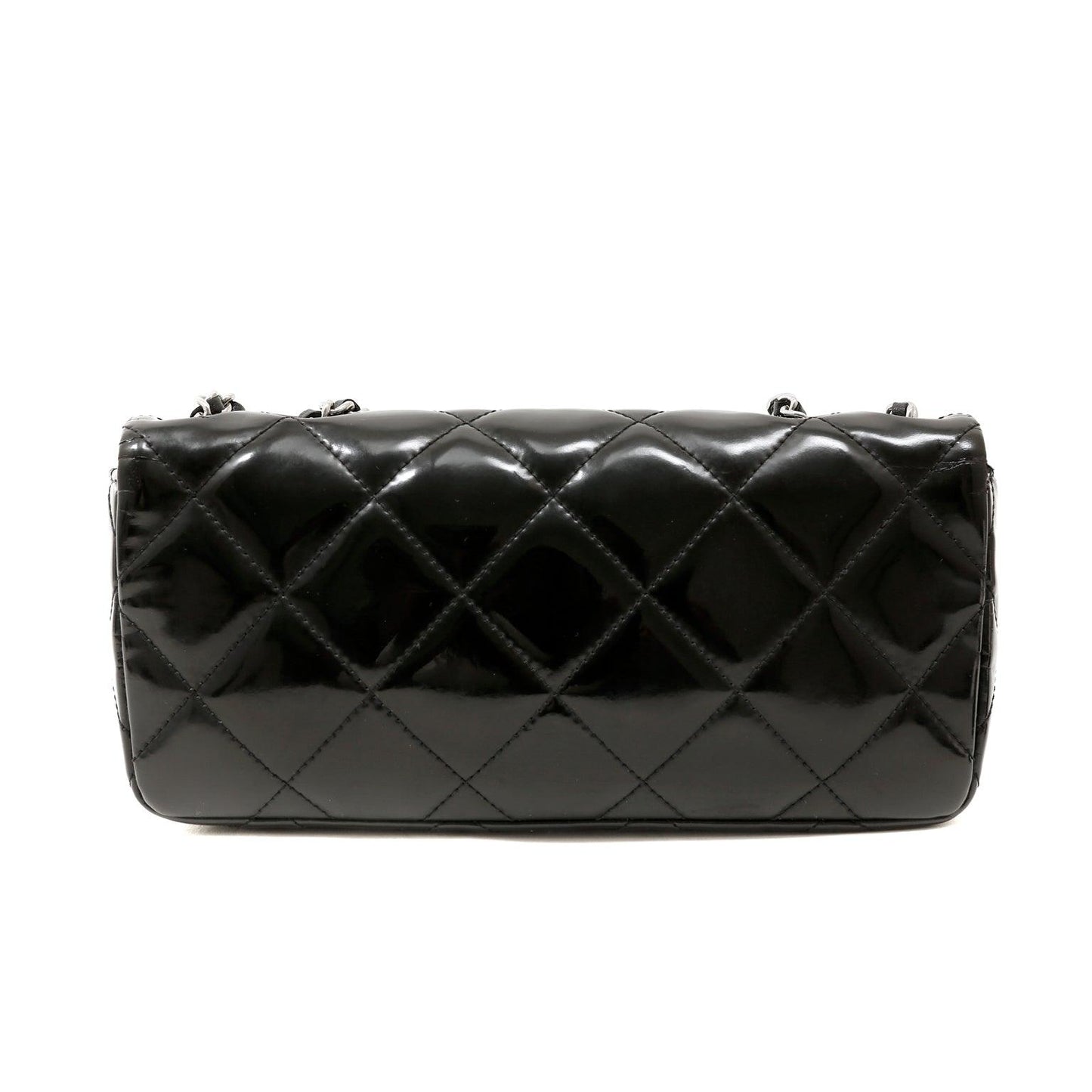 Chanel Black Patent Leather East West Reissue Flap Bag