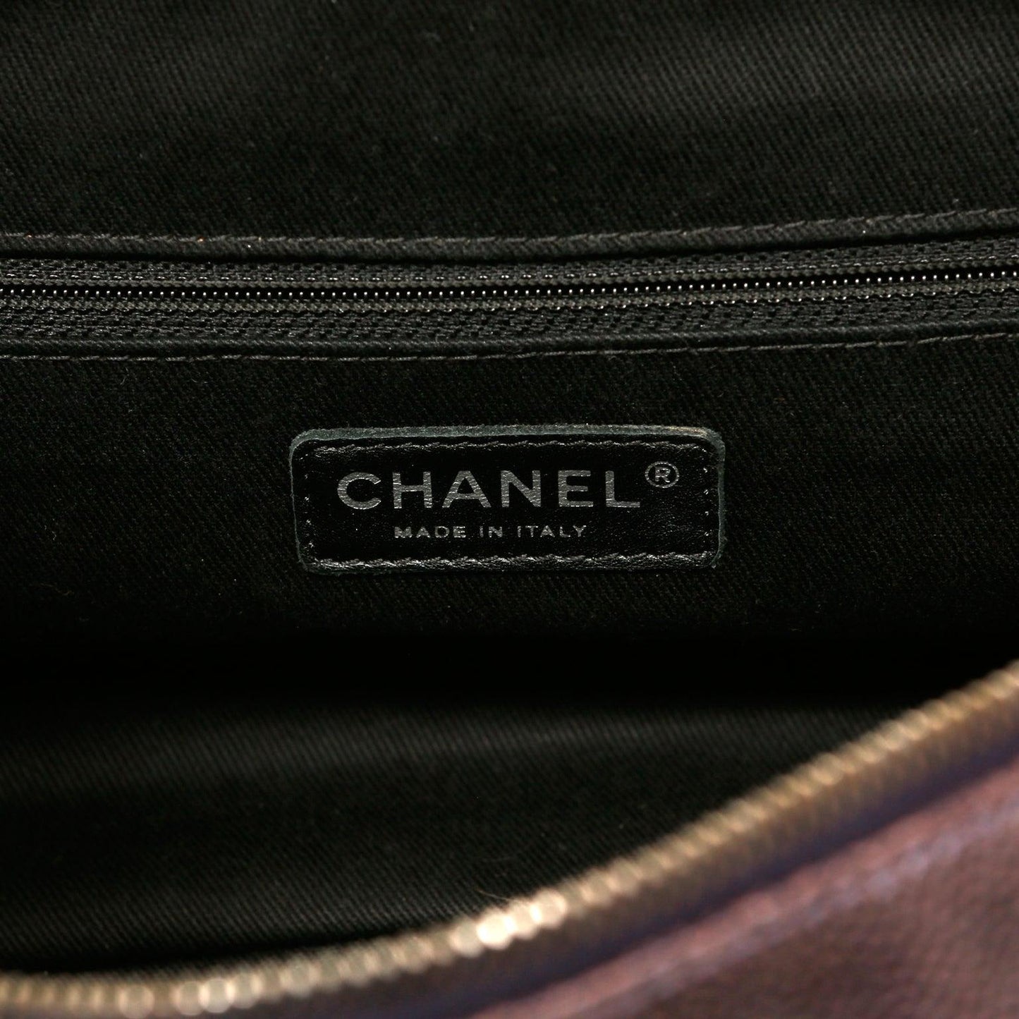 Chanel Purple Caviar Leather Easy Zip Flap Bag