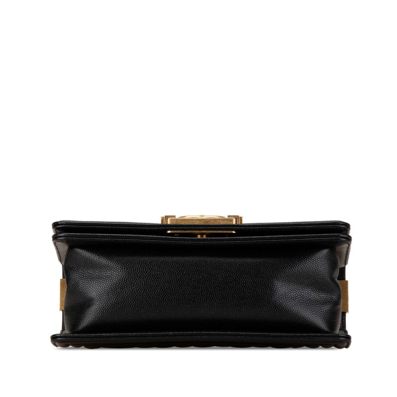 Chanel Boy Caviar Chain Shoulder Bag Black